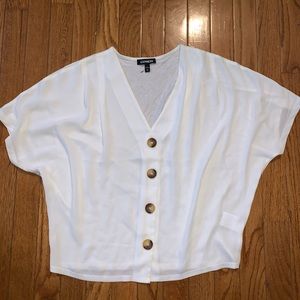 Express white cropped top
